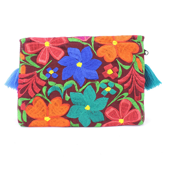 Handmade Boho Crossbody Purse Tassel Embroidered - Picture 2 of 3